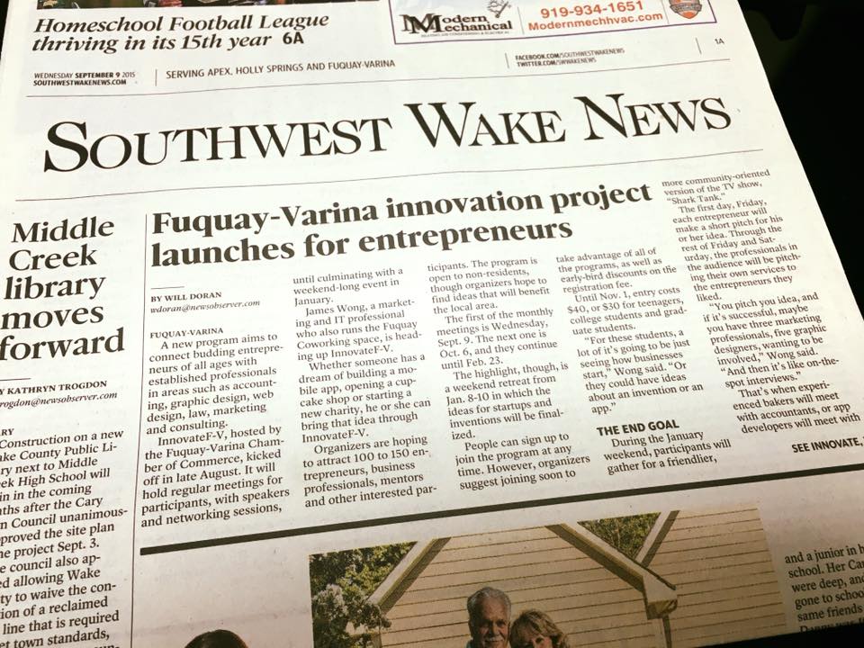 Innovate Fuquay-Varina Featured in South Wake News