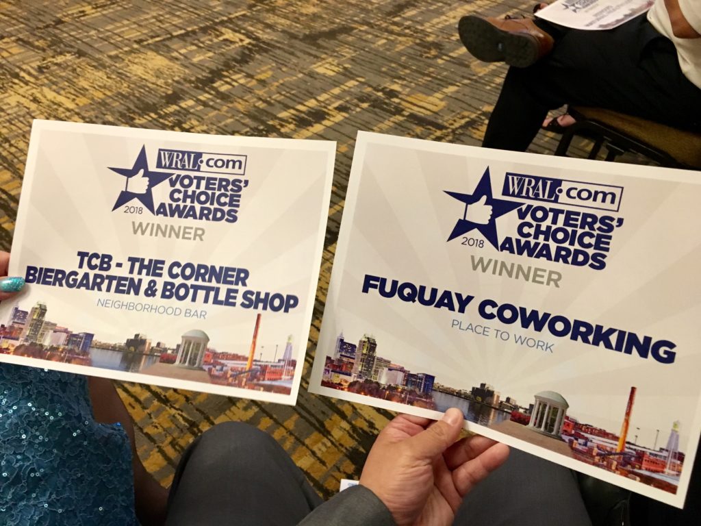 FUQUAY COWORKING VOTED “BEST PLACE TO WORK” IN WRAL’S VOTERS’ CHOICE AWARDS